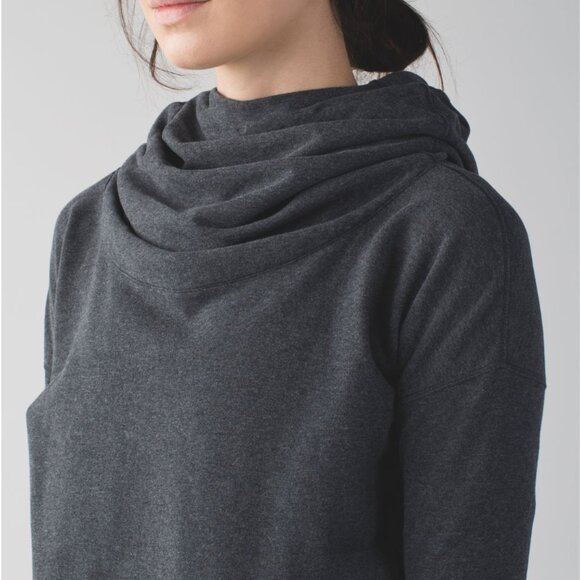 Lululemon Stress Less Hoodie Heathered Dark Grey Size 10 - Picture 4 of 12